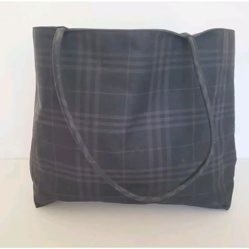 BURBERRY BLUE LABEL Tote Handbag Purse Bag Canvas Medium‎ Nova Check Black Pink